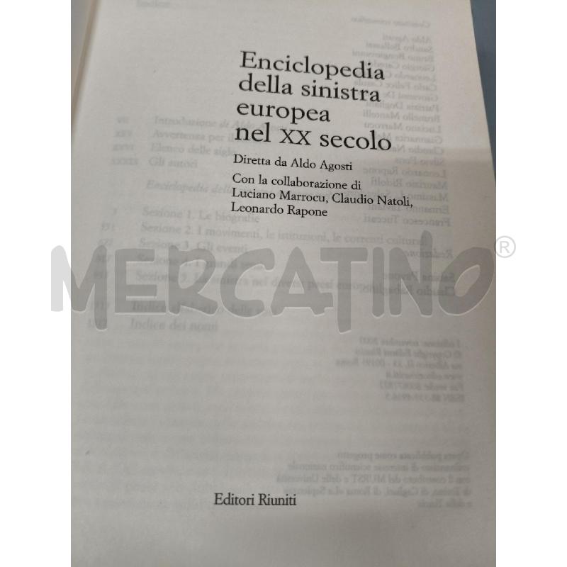ENCICLOPEDIA DELLA SINISTRA EUROPEA NEL XX SECOLO | Mercatino dell'Usato Roma talenti 4