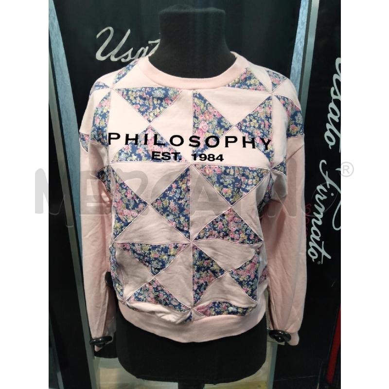 FELPA D PHILOSOPHY ROSA ROMBI FIORI  | Mercatino dell'Usato Roma talenti 1