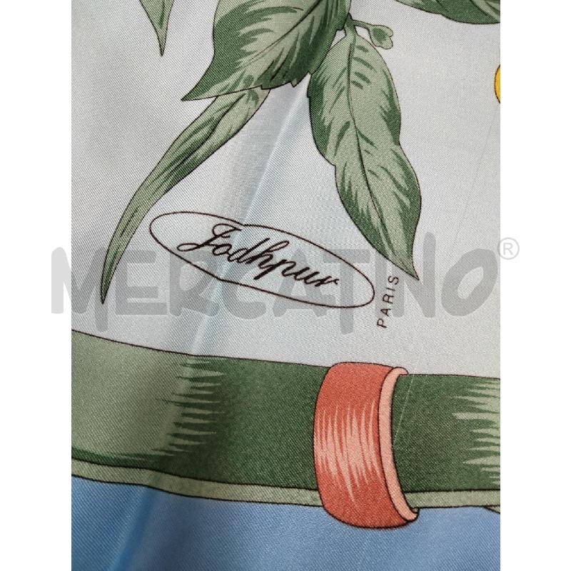 FOULARD JODHPUR TURCHESE FIORI CATENE ROSA | Mercatino dell'Usato Roma talenti 2