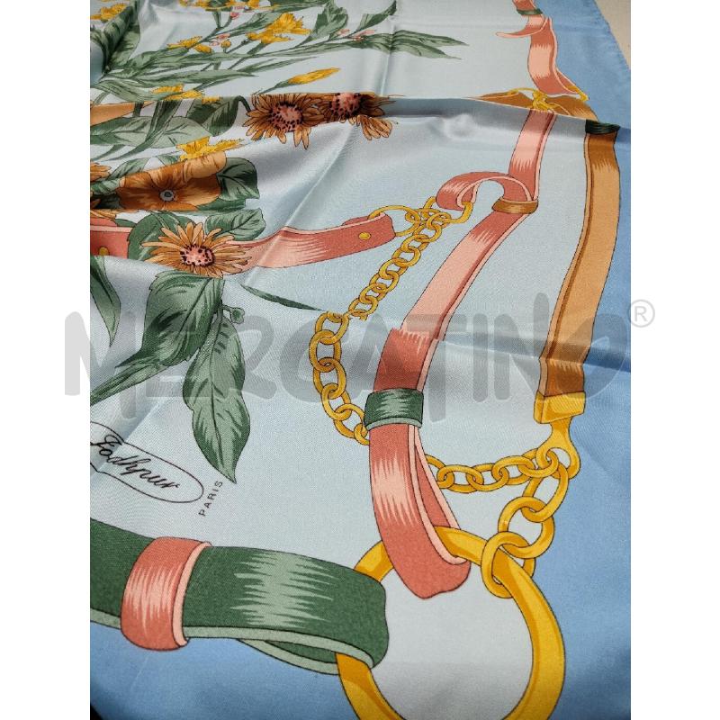 FOULARD JODHPUR TURCHESE FIORI CATENE ROSA | Mercatino dell'Usato Roma talenti 5