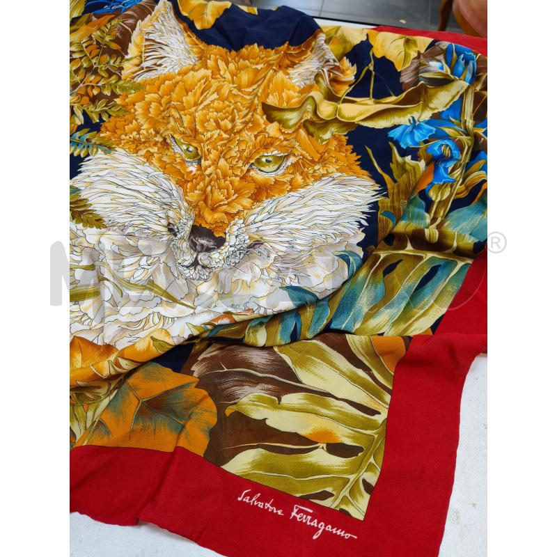 FOULARD SALVATORE FERRAGAMO IN CREPE DI SETA VOLPE  | Mercatino dell'Usato Roma talenti 1