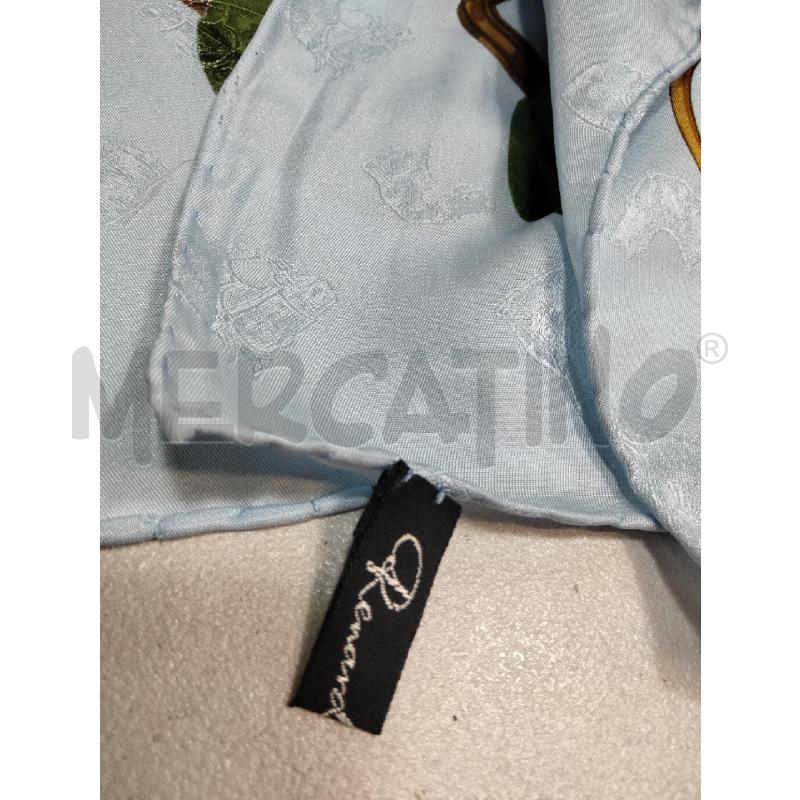 FOULARD SETA CEL BLU DECO CANI CAVALLI ST SELLE | Mercatino dell'Usato Roma talenti 2