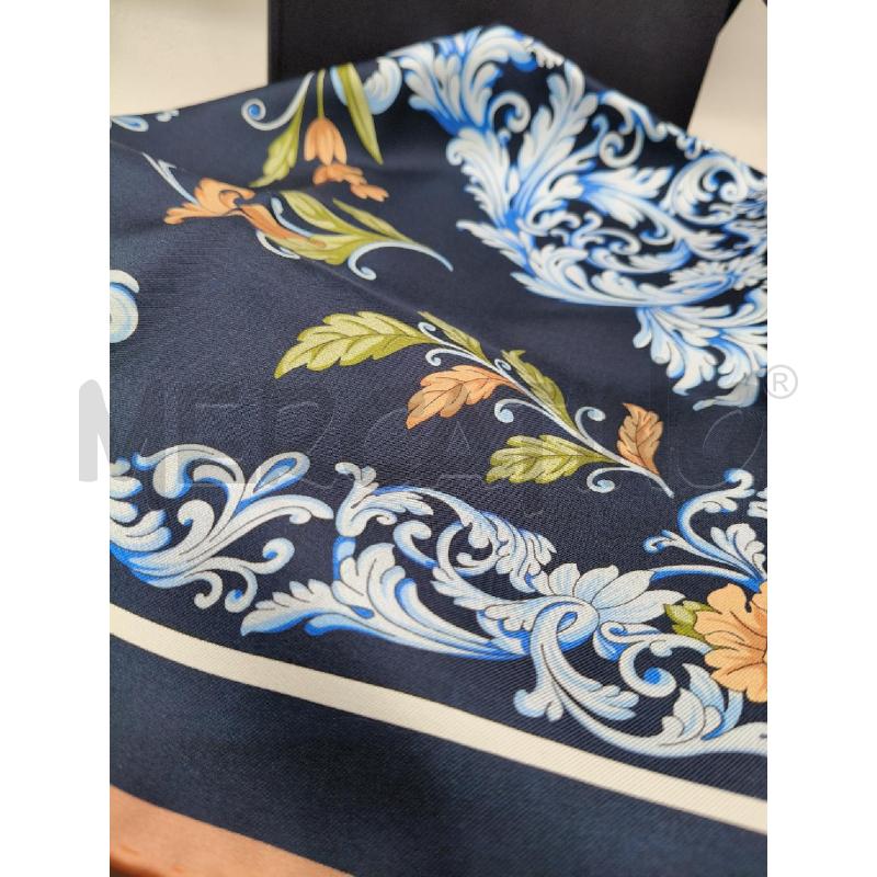FOULARD SETA TALARICO BLU CONRICE ROSA FIORI FOGLIE CEL | Mercatino dell'Usato Roma talenti 2