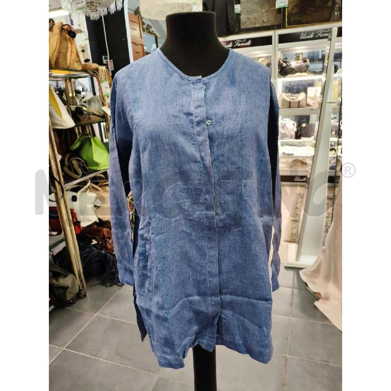 GIACCA CAMICIA MAX MARA LINO CELESTE MELANGE | Mercatino dell'Usato Roma talenti 1