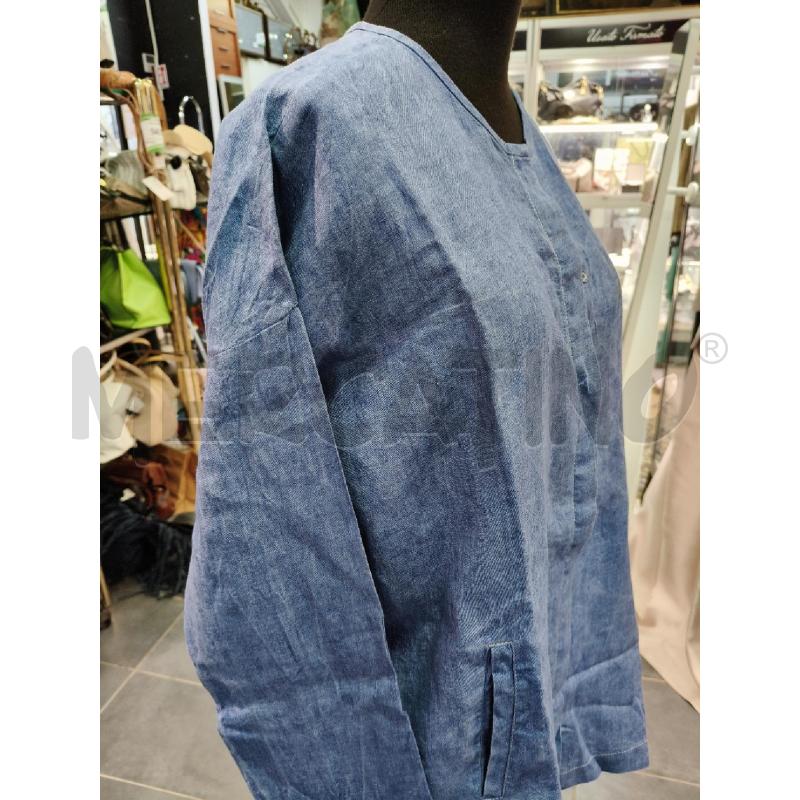 GIACCA CAMICIA MAX MARA LINO CELESTE MELANGE | Mercatino dell'Usato Roma talenti 2