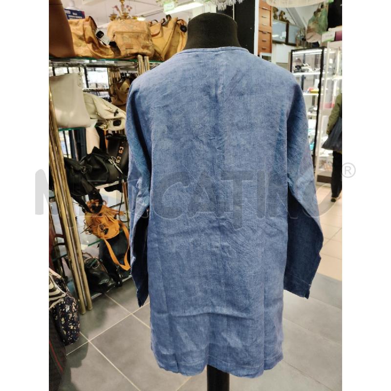 GIACCA CAMICIA MAX MARA LINO CELESTE MELANGE | Mercatino dell'Usato Roma talenti 3