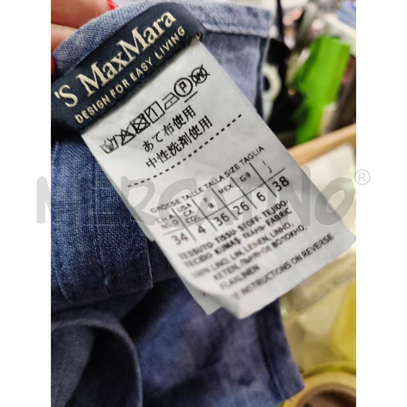 GIACCA CAMICIA MAX MARA LINO CELESTE MELANGE | Mercatino dell'Usato Roma talenti 4