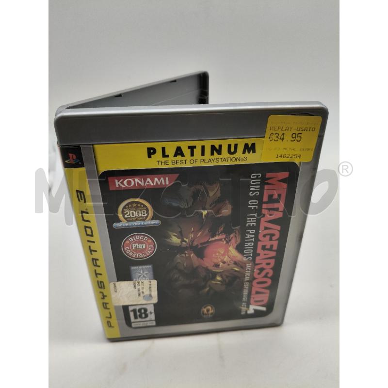 GIOCO PS3 METALGEARSOLID4 PLAT | Mercatino dell'Usato Roma talenti 1