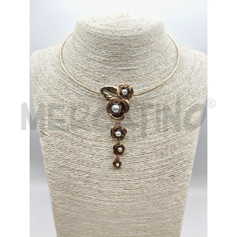 GIRO COLLO RIG ROSE PEND FIORI PERLE  | Mercatino dell'Usato Roma talenti 1