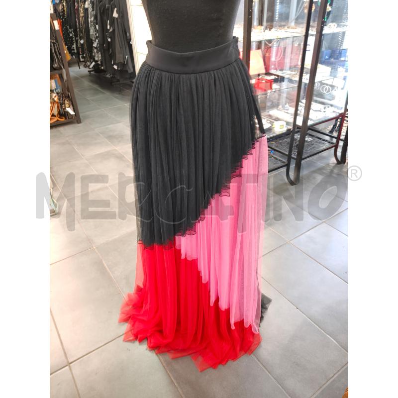 GONNA LUNGA TULLE FAUSTO PUGLISI NERO ROSA ROSSO  | Mercatino dell'Usato Roma talenti 1