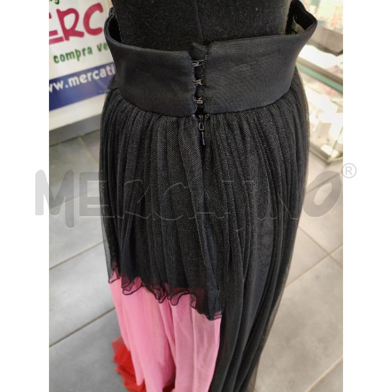 GONNA LUNGA TULLE FAUSTO PUGLISI NERO ROSA ROSSO  | Mercatino dell'Usato Roma talenti 2