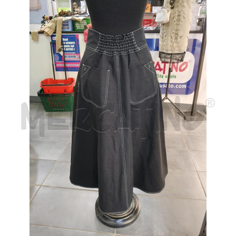 GONNA MAX MARA MIDI TRAPEZIO NERO CUC BIA  | Mercatino dell'Usato Roma talenti 2