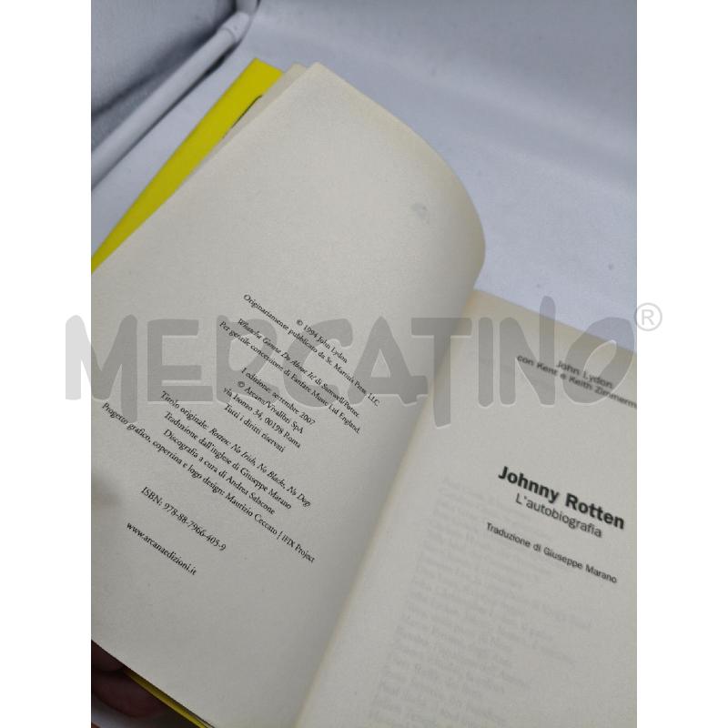 JOHNNY ROTTEN. L'AUTOBIOGRAFIA | Mercatino dell'Usato Roma talenti 4