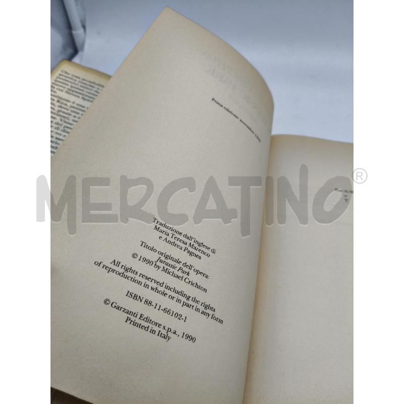 JURASSIC PARK CRINCHTON GARZANTI 1990 | Mercatino dell'Usato Roma talenti 4