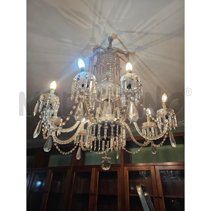 LAMPADARIO GRANDE CRISTALLO 8L  | Mercatino dell'Usato Roma talenti 1