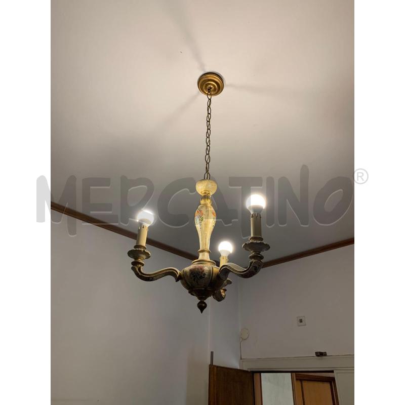 LAMPADARIO LEGNO 3L S/VENEZIANO | Mercatino dell'Usato Roma talenti 1