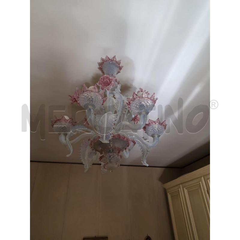 LAMPADARIO MURANO 6L DA RIV BIA/ROSA | Mercatino dell'Usato Roma talenti 1