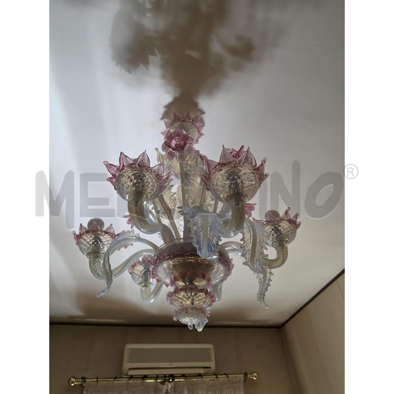LAMPADARIO MURANO 6L DA RIV BIA/ROSA | Mercatino dell'Usato Roma talenti 2