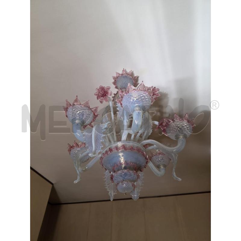 LAMPADARIO MURANO 6L DA RIV BIA/ROSA | Mercatino dell'Usato Roma talenti 3