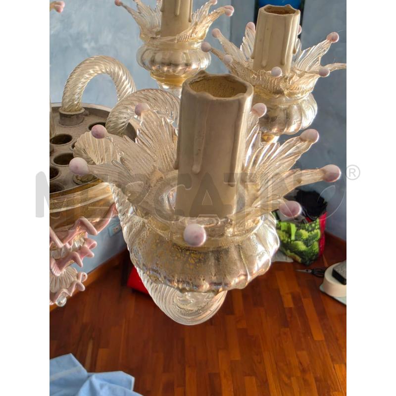 LAMPADARIO MURANO ROSA 6L DA RIV | Mercatino dell'Usato Roma talenti 3