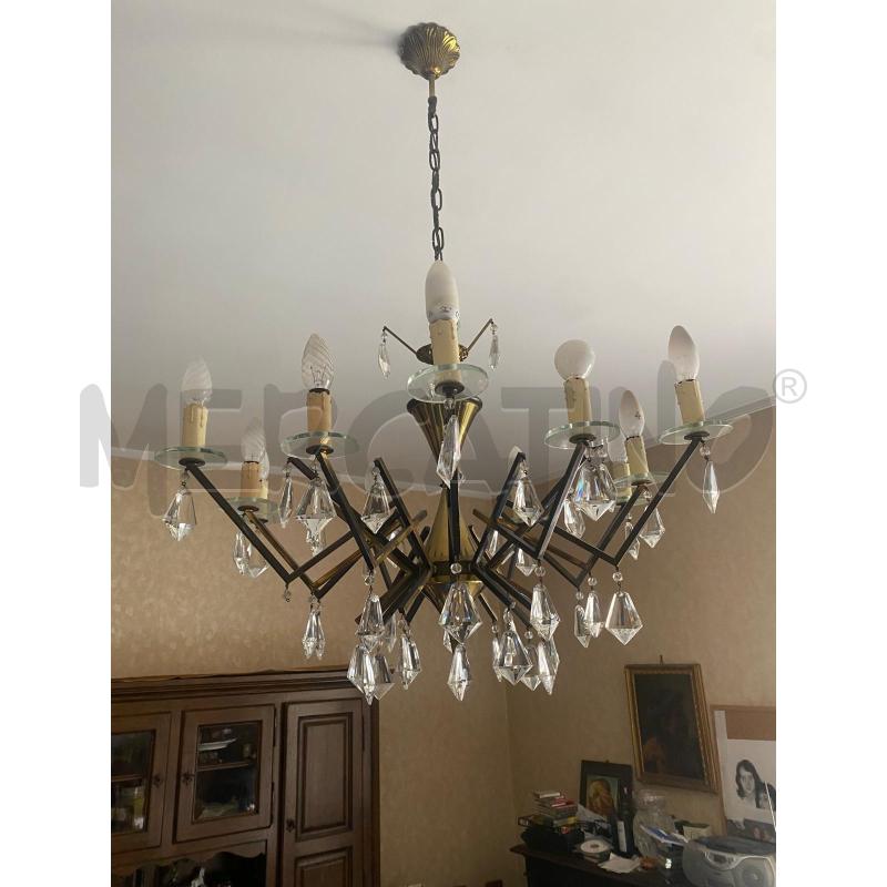 LAMPADARIO VINTAGE OTTONE GOCCE | Mercatino dell'Usato Roma talenti 3