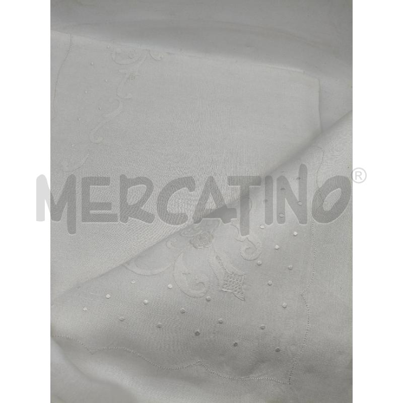 LENZUOLO MATRIMONIALE+2 FEDERE LINO RICAMI  | Mercatino dell'Usato Roma talenti 4