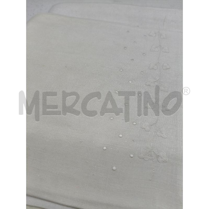 LENZUOLO MATRIMONIALE+2 FEDERE LINO RICAMI EDERE  | Mercatino dell'Usato Roma talenti 4