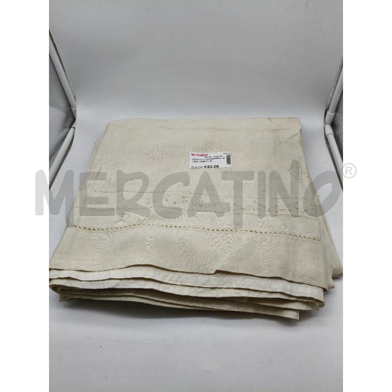 LENZUOLO MATRIMONIALE LINO LIBERTY RICAMI MONOGRAMMA DA SMACCHIARE  | Mercatino dell'Usato Roma talenti 1