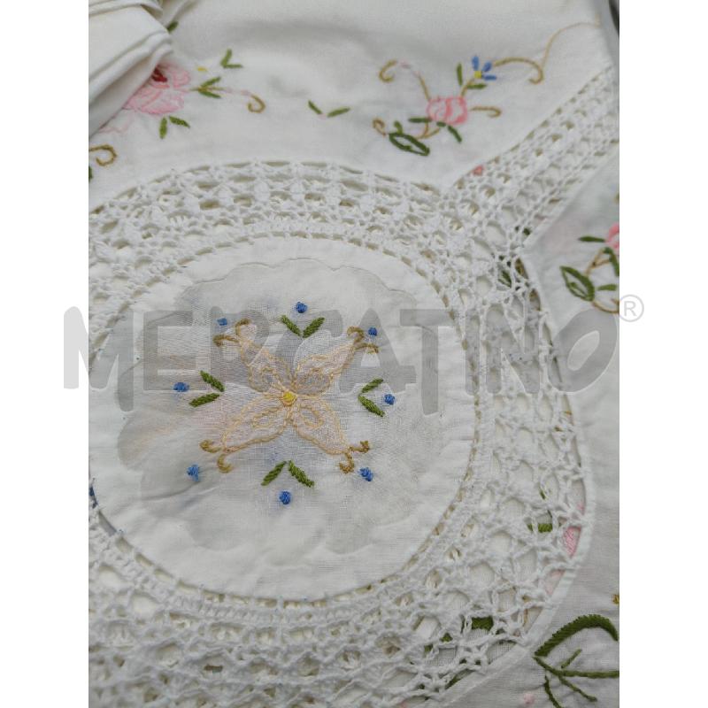 LENZUOLO MATRIMONIALE ORGANZA RICAMI  | Mercatino dell'Usato Roma talenti 2