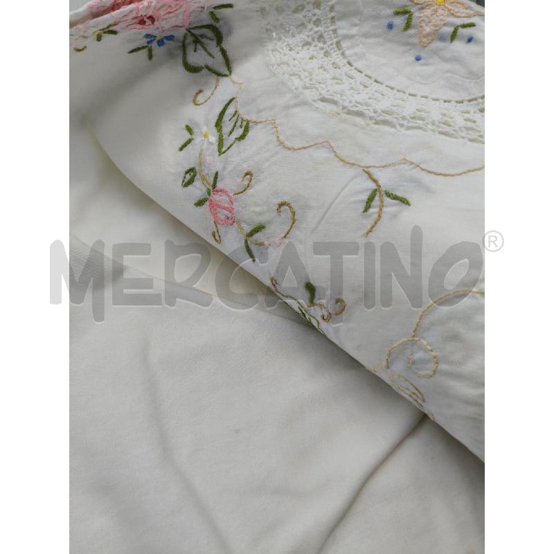 LENZUOLO MATRIMONIALE ORGANZA RICAMI  | Mercatino dell'Usato Roma talenti 4