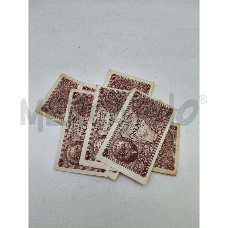 LOTTO BANCONOTE 5 LIRE | Mercatino dell'Usato Roma talenti 2