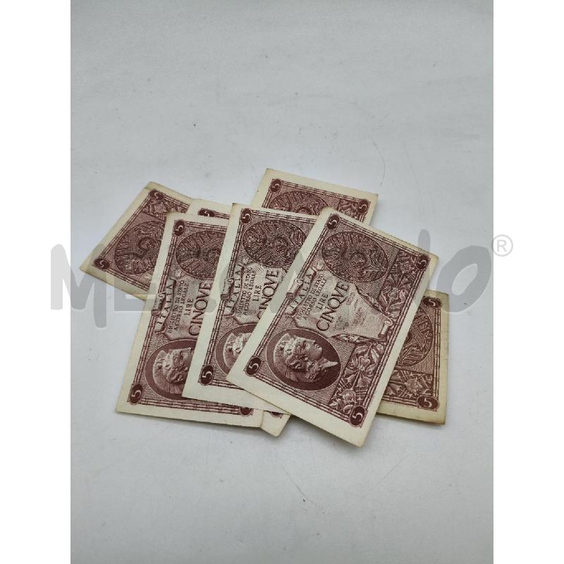 LOTTO BANCONOTE 5 LIRE | Mercatino dell'Usato Roma talenti 3
