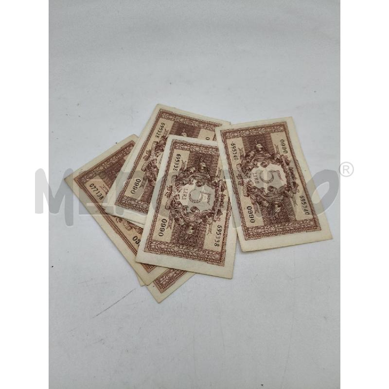 LOTTO BANCONOTE 5 LIRE | Mercatino dell'Usato Roma talenti 3