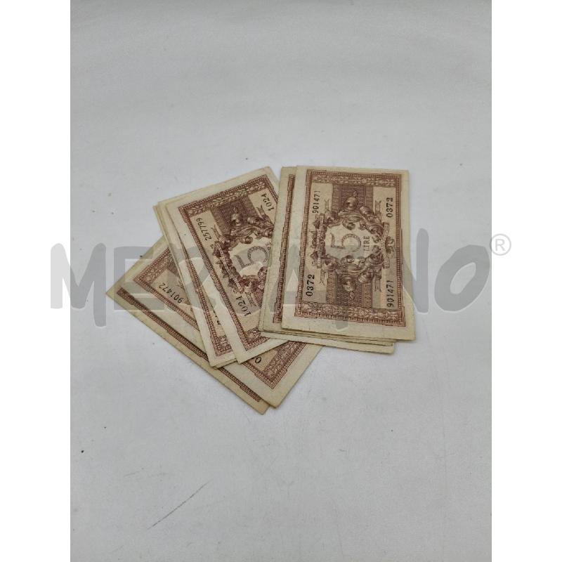 LOTTO BANCONOTE 5 LIRE | Mercatino dell'Usato Roma talenti 2