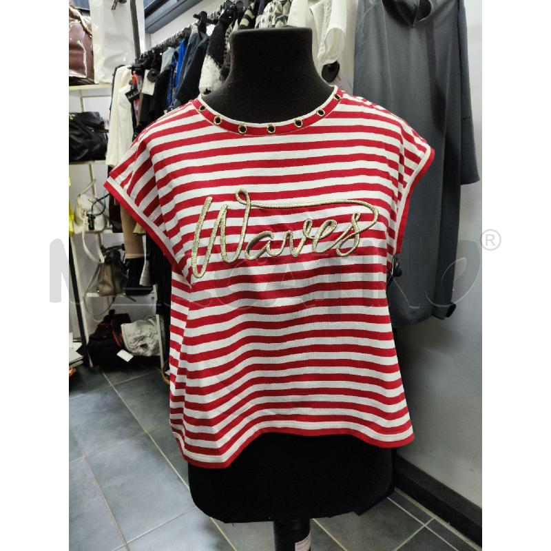 MAGLIA D LIU JO RIGHE BIA ROSSO WAVES ORO  | Mercatino dell'Usato Roma talenti 1