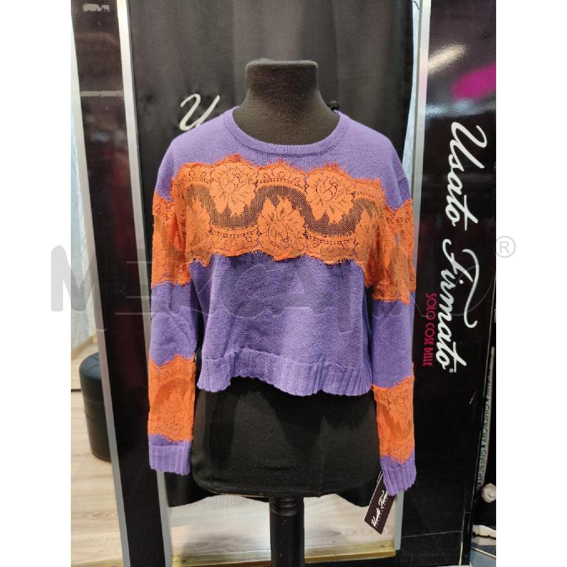 MAGLIA D PINK MEMORIES VIOLA BANDE PIZZO ARANCIO  | Mercatino dell'Usato Roma talenti 1