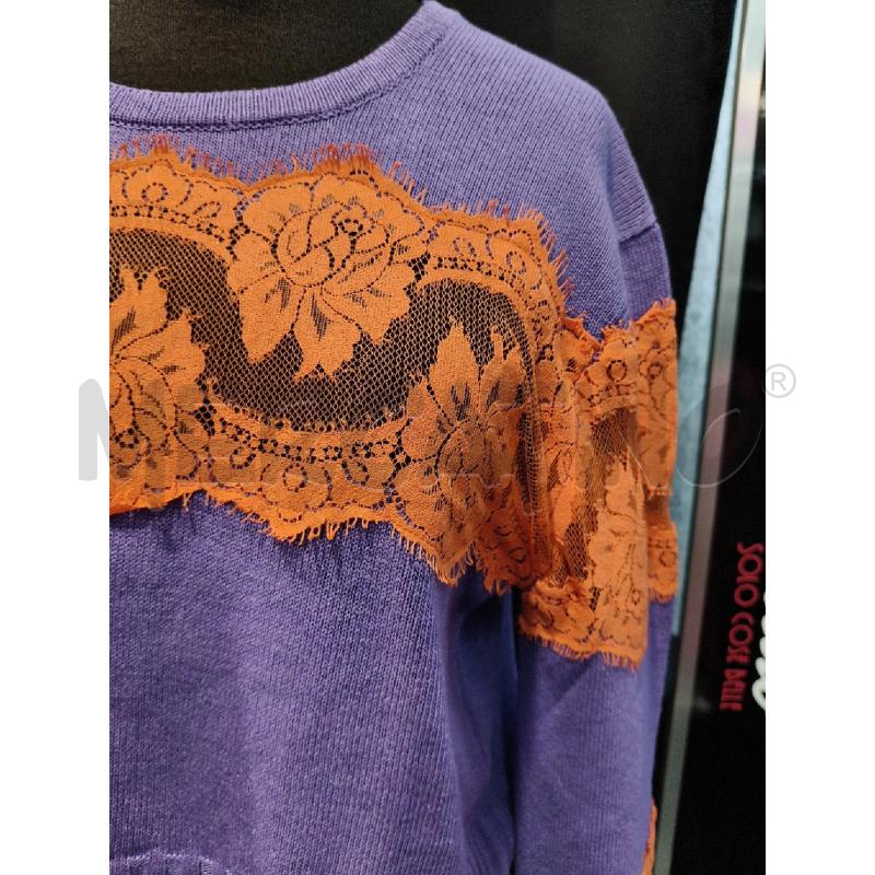 MAGLIA D PINK MEMORIES VIOLA BANDE PIZZO ARANCIO  | Mercatino dell'Usato Roma talenti 3