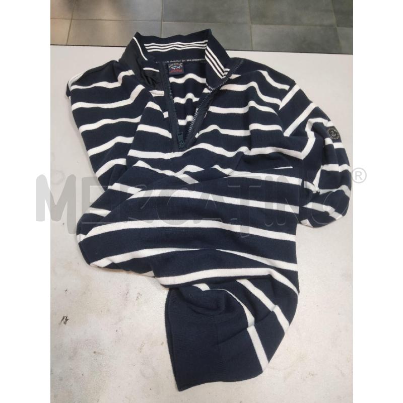 MAGLIA U PAUL & SHARK BLU RIGHE BI ZIP  | Mercatino dell'Usato Roma talenti 1