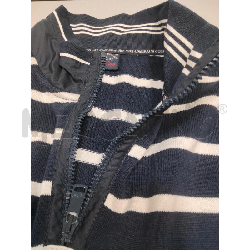 MAGLIA U PAUL & SHARK BLU RIGHE BI ZIP  | Mercatino dell'Usato Roma talenti 5