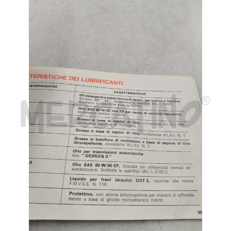 MANUALE USO E MANUTENZIONE FIAT RITMO | Mercatino dell'Usato Roma talenti 2