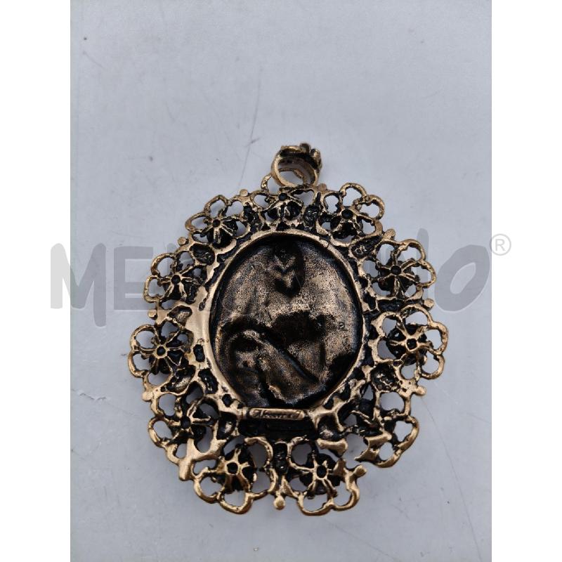 MAXI CIONDOLO ALCOZER BRUNITO MADONNA CORNICE FIORI PERLE GRAN | Mercatino dell'Usato Roma talenti 4