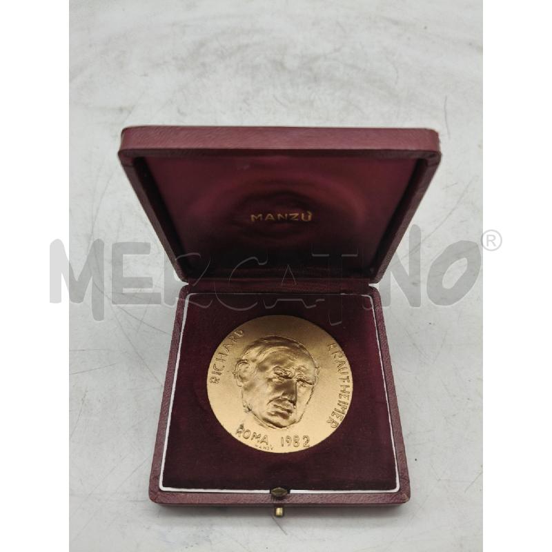 MEDAGLIA RICHARD KRAUT-HEIMER ROMA 1982 MANZÙ | Mercatino dell'Usato Roma talenti 1