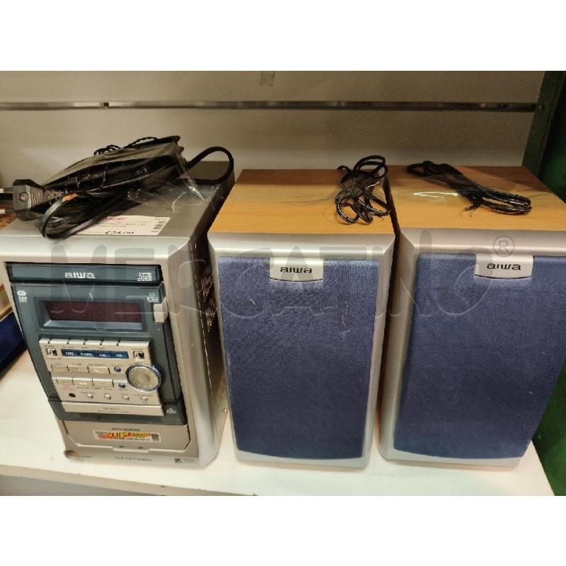 MINI IMPIANTO AIWA CON COPPIA CASSE | Mercatino dell'Usato Roma talenti 1