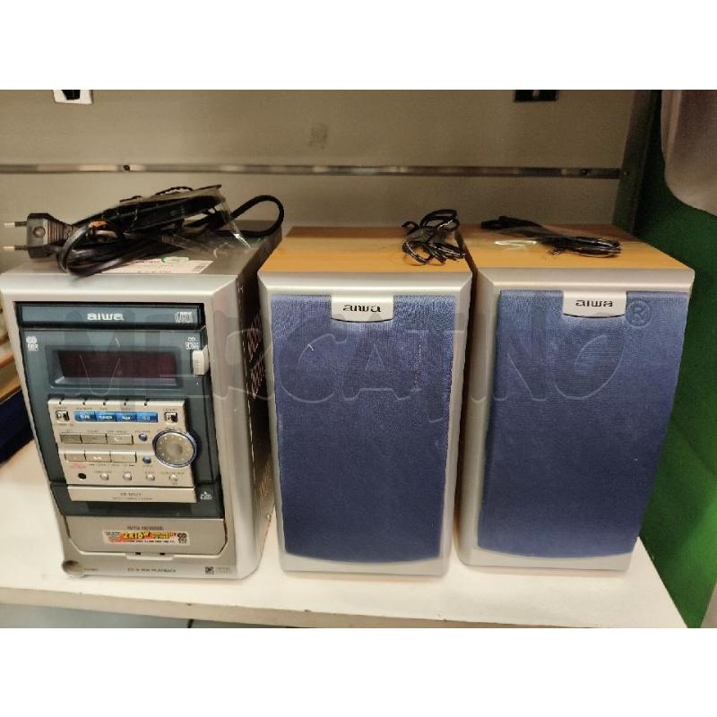 MINI IMPIANTO AIWA CON COPPIA CASSE | Mercatino dell'Usato Roma talenti 3