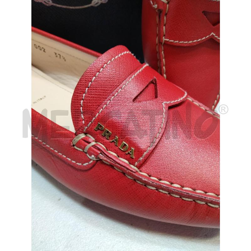 MOCASSINI D PRADA PELLE ROSSO TACCHETTI GOMMA | Mercatino dell'Usato Roma talenti 2