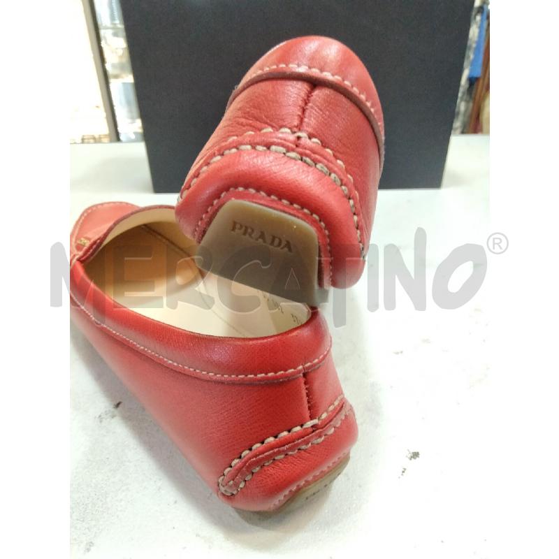 MOCASSINI D PRADA PELLE ROSSO TACCHETTI GOMMA | Mercatino dell'Usato Roma talenti 3