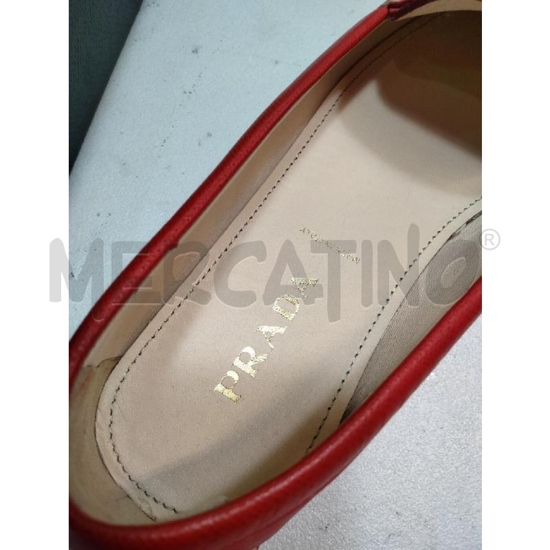 MOCASSINI D PRADA PELLE ROSSO TACCHETTI GOMMA | Mercatino dell'Usato Roma talenti 5