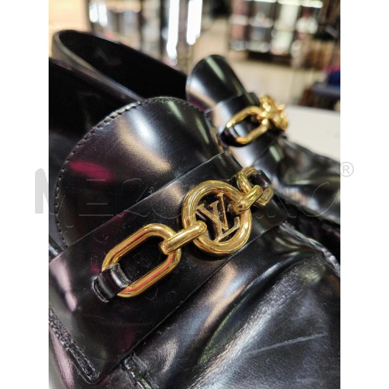 MOCASSINI PELLE LOUIS VUITTON NERO LUCIDO CATENA LOGO DOR | Mercatino dell'Usato Roma talenti 2