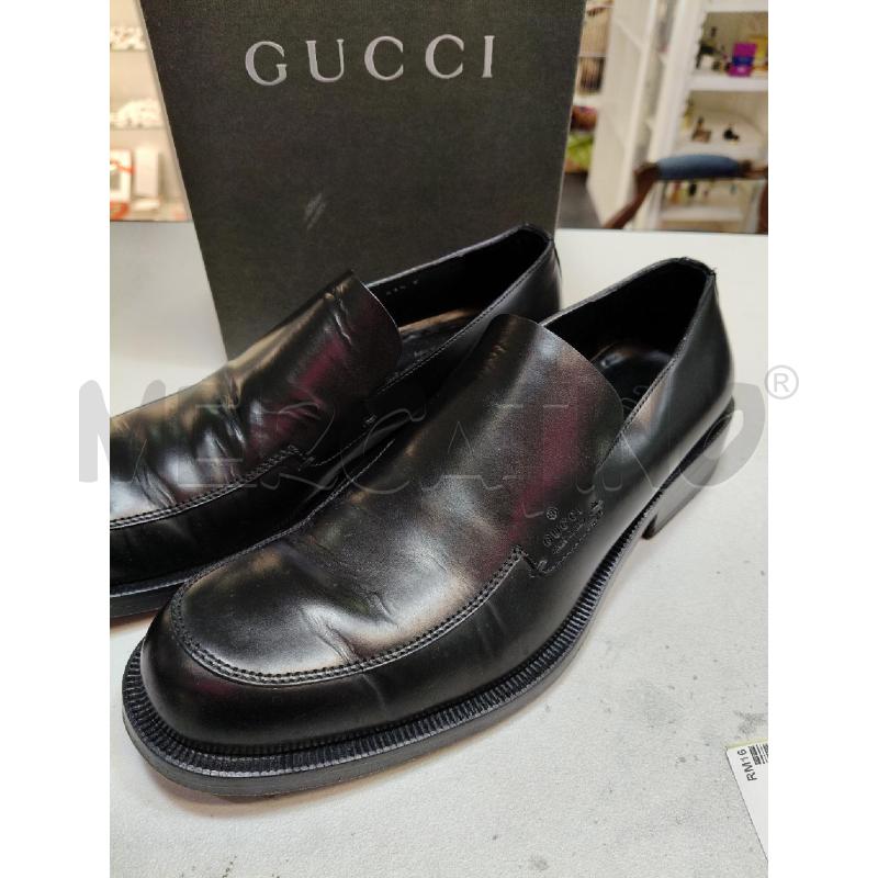 MOCASSINI PELLE UOMO GUCCI NERO CUC DOPPIA LOGO LAT | Mercatino dell'Usato Roma talenti 1
