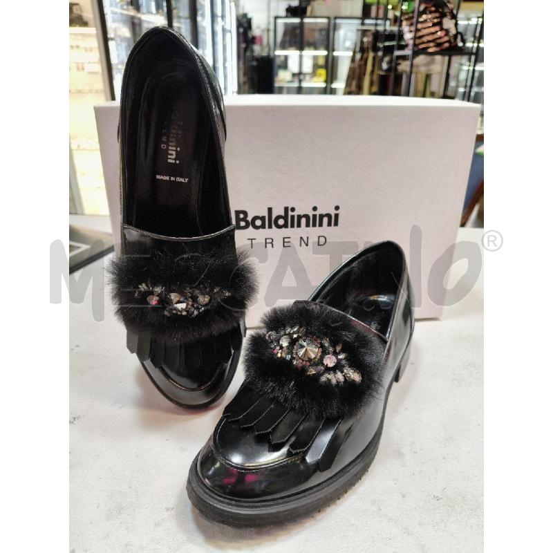 MOCASSINI  BALDININI NERO VERNICE FRANGE PELO STRASS | Mercatino dell'Usato Roma talenti 1